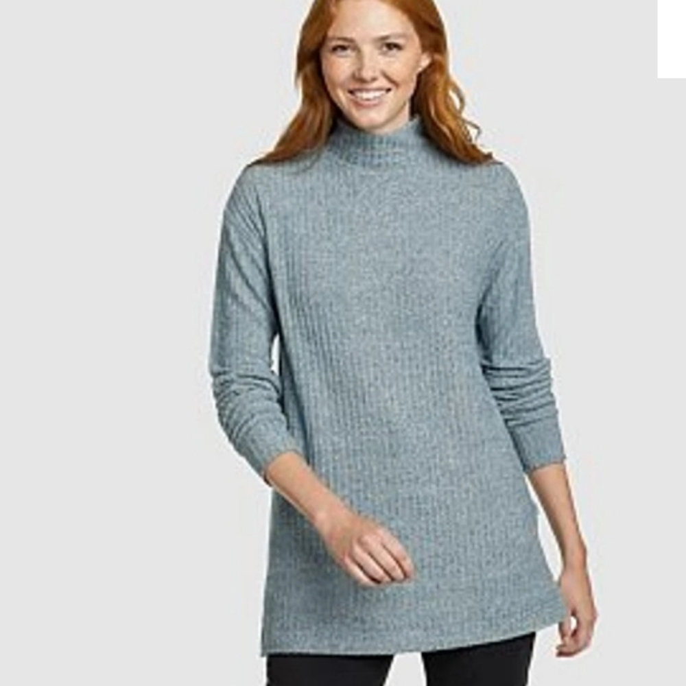 Eddie Bauer Hideaway Funnel Neck Sweater – Women’s Small | Peacock Blue (NWT)